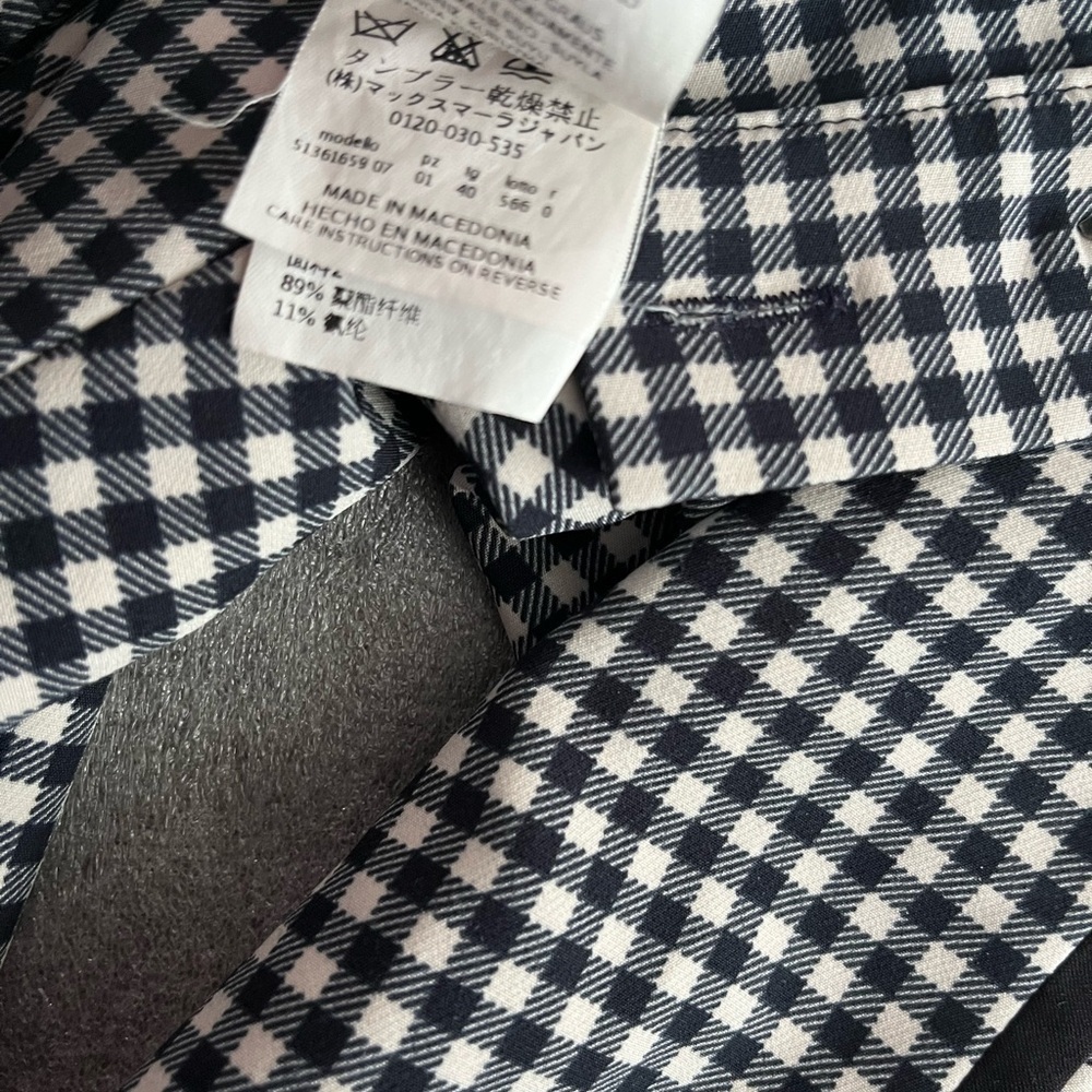 [US6]Weekend MaxMara Black and White Gingham Cropped Ankle Pants - Picture 10 of 11